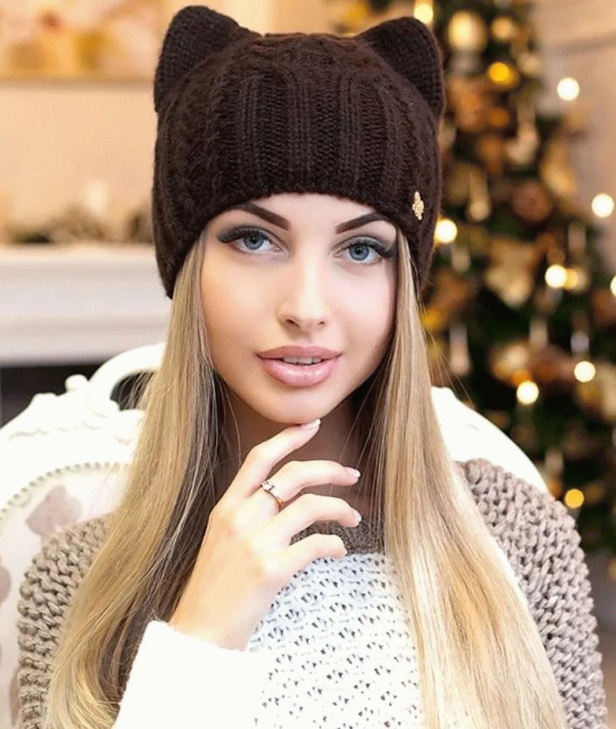 Sombrero de gato de invierno para mujer