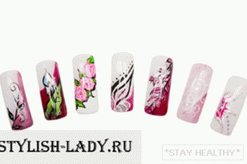 Hermosas extensiones de uñas de diseño.