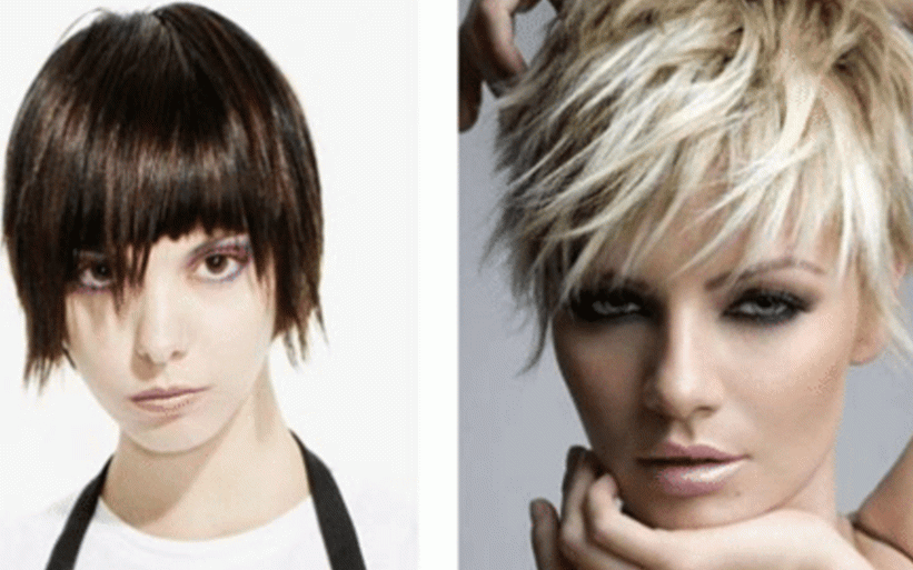 Flequillo roto en un corte de pelo corto