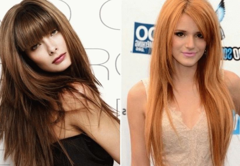 Cortes de cabello para cabello largo con varios tipos de flequillo