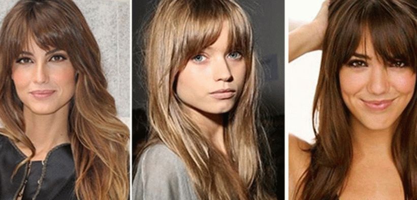 Cabello largo con flequillo